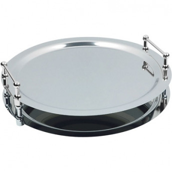 Servírovacia tácka s chróm kľučky d 480mm, stohovateľná