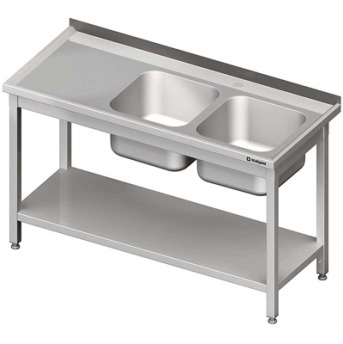 Stôl s umývadlom 2-com (P), s policou 1400x600x850 mm skrutka