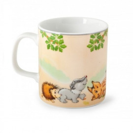 Hrnček s uškom 225ml porcelan Lesne zvieratka balene po 6 kusov